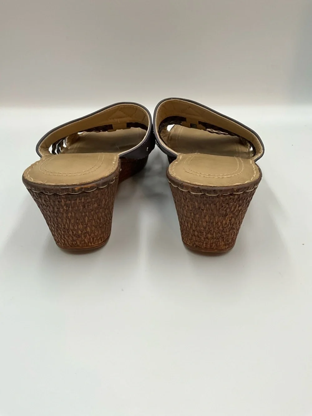 Patricia Sandals Size 9 (40) Braided Multi-Strap Wedge Sandals in Brown